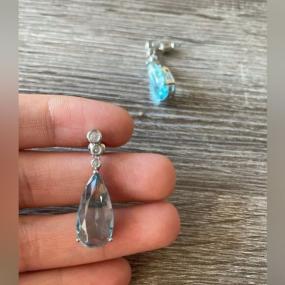 BlueāstoneādropāearringsāA76 - Picture 4 of 4